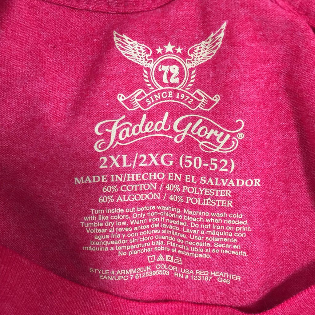 Custom T Shirt Heat Transfer Cheap Neck Washing Care Label - China